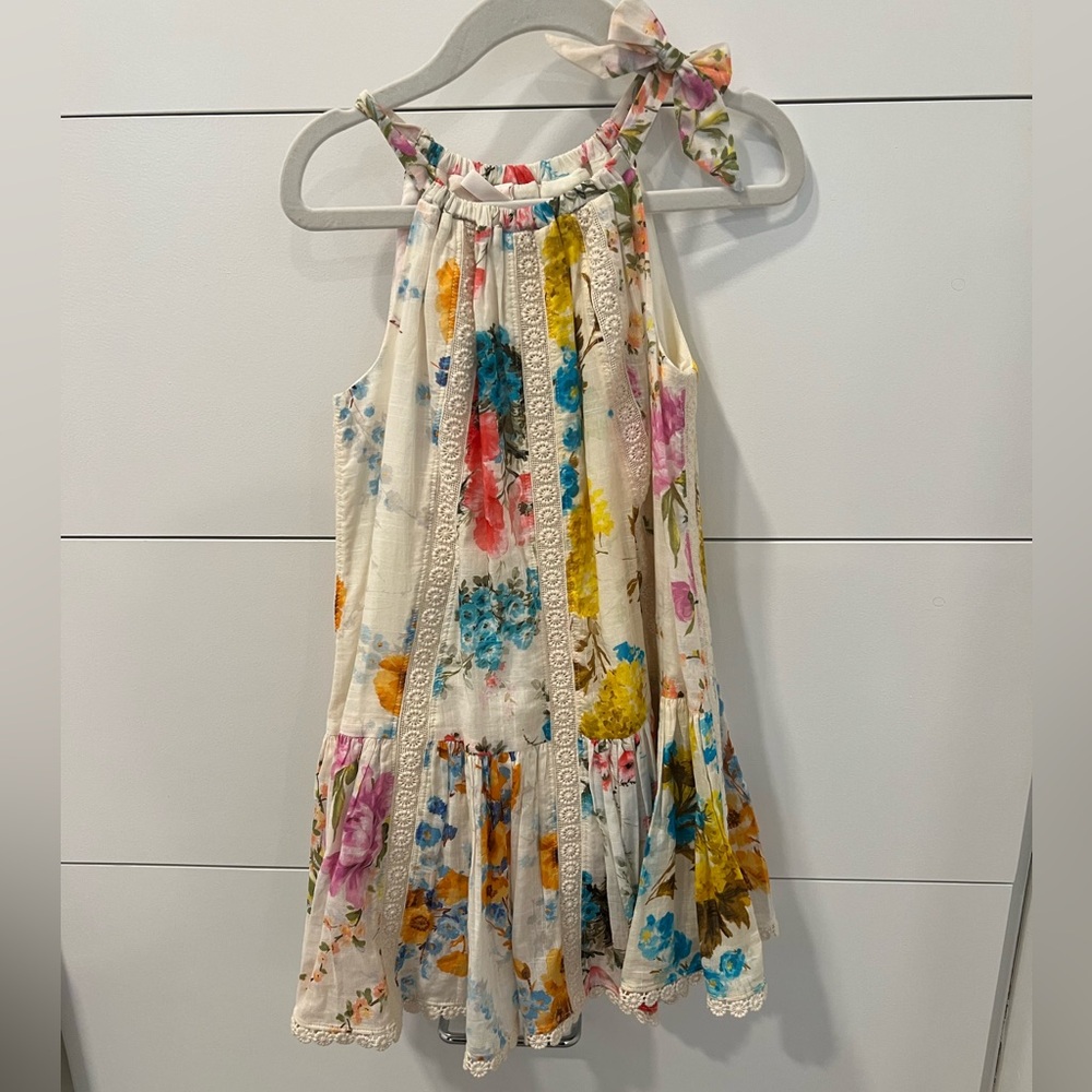 Zimmermann Girls Halcyon Spliced Floral Halter Dress Size 2 - Picture 2 of 5